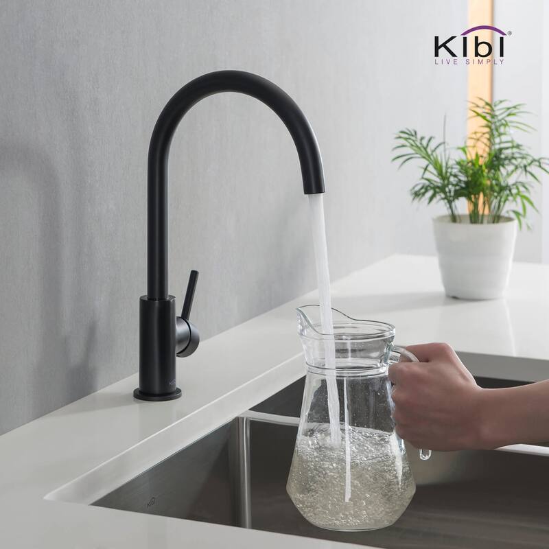 Lead Free Solid Brass High Arc Single Level Bar Prep Kitchen Faucet with Single Handle
