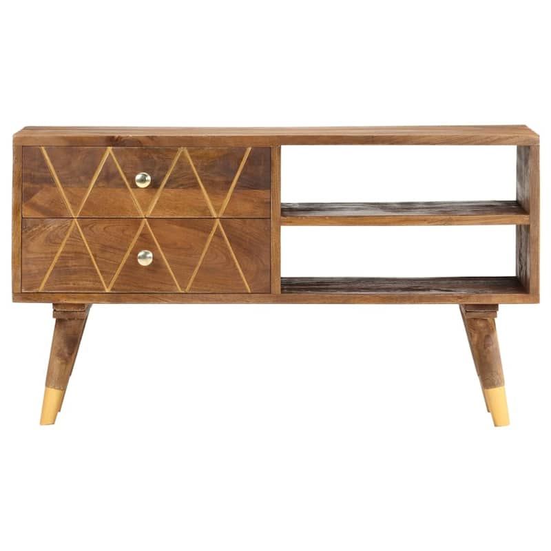 vidaXL TV Stand 33.5"x13.8"x18.5" Solid Wood Mango