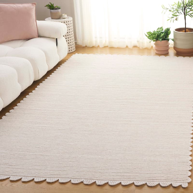 SAFAVIEH Handmade Montauk Samera Cotton Rug - 6' Square - Ivory
