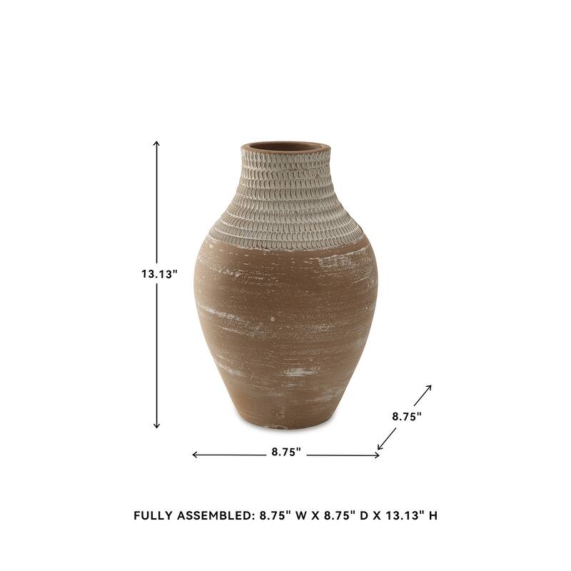 Signature Design by Ashley Reclove Distressed White Vase