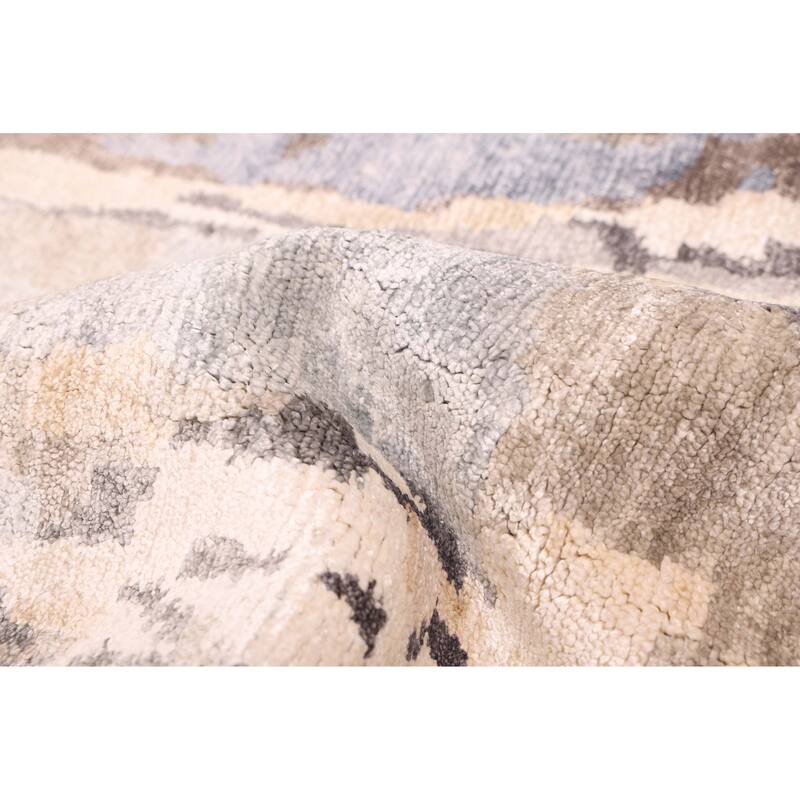 ECARPETGALLERY Hand-knotted Legacy Dark Grey Silk Rug - 6'7 x 10'3