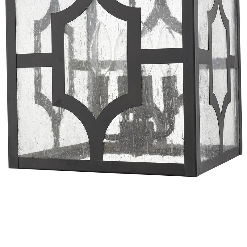 HomeRoots Calvert 4-Light Oil-Rubbed Bronze Hanging Lantern - 12' X '18.75' X '12