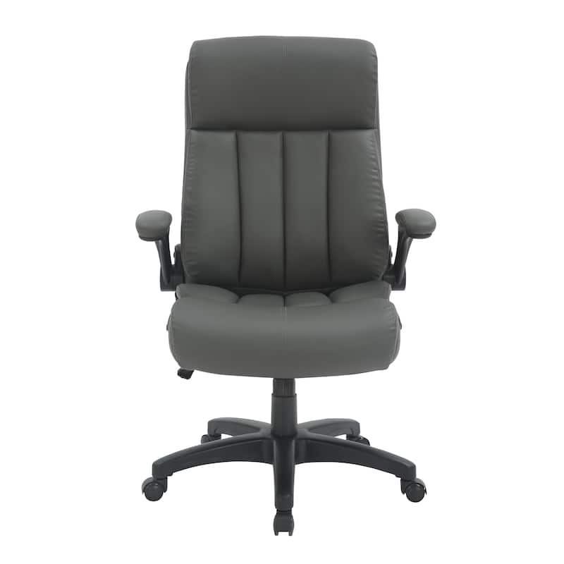 Modern Designs Faux Leather Adjustable Rolling Executive Office Chair - Grey