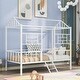 preview thumbnail 15 of 26, Twin Size Metal House Bed Frame with Slatted Support Twin - White