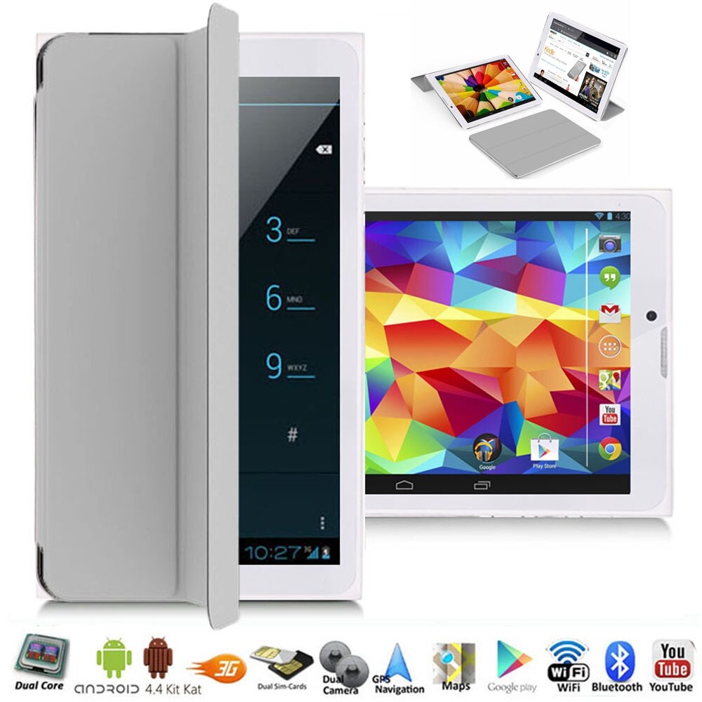 Shop Indigi A76 Factory Unlocked 7 0 Dual Core 2 In 1 Smartphone Tabletpc W Android 4 4 Kitkat Dualsim Wifi Smart Cover Grey Overstock 12382990