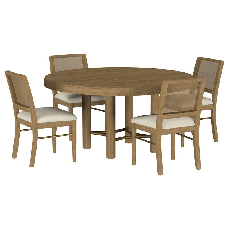 Arini Round Dining Room Table Set - 5-Piece Set - Sand Wash