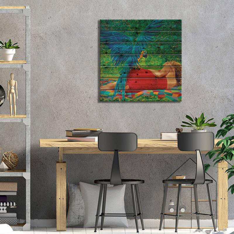 Paradise Print On Wood by Iris Scott - Multi-Color