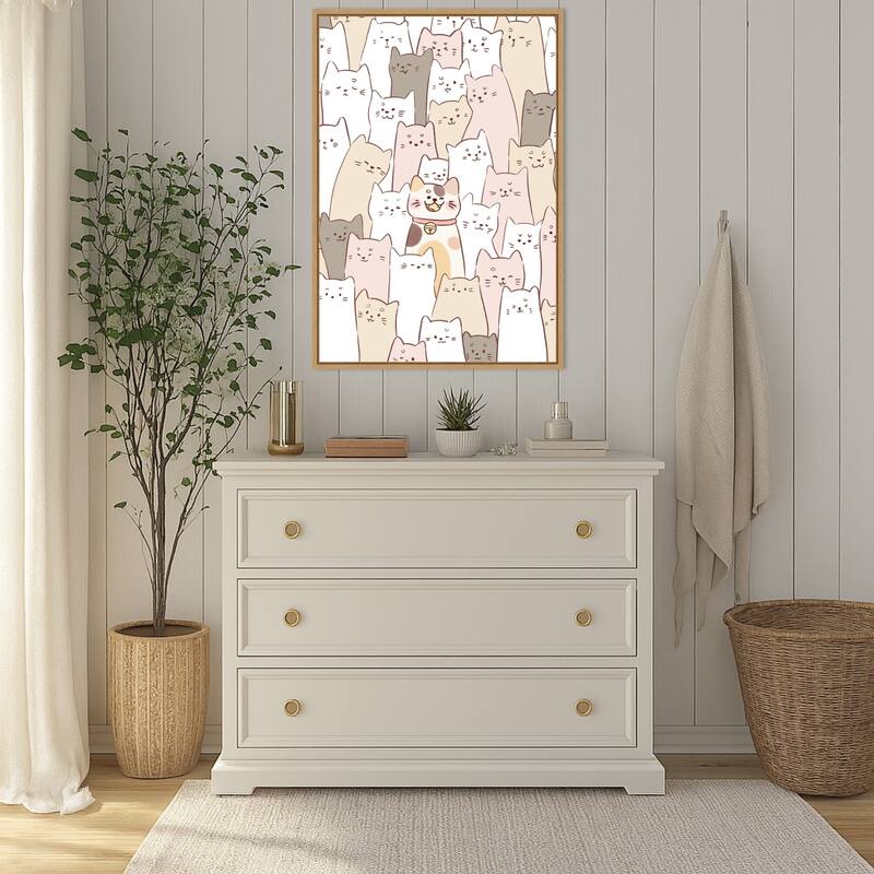 Cute Kittens by Xuan Thai Framed Canvas Wall Art Print