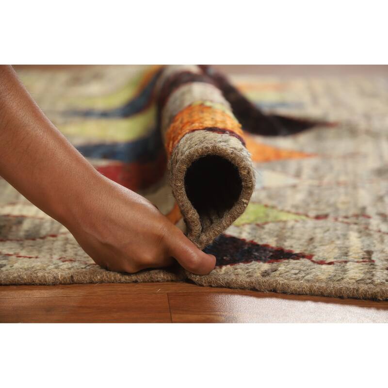 Trellis Geometric Moroccan Oriental Rug Hand-Knotted Wool Carpet - 5'0" x 6'7"