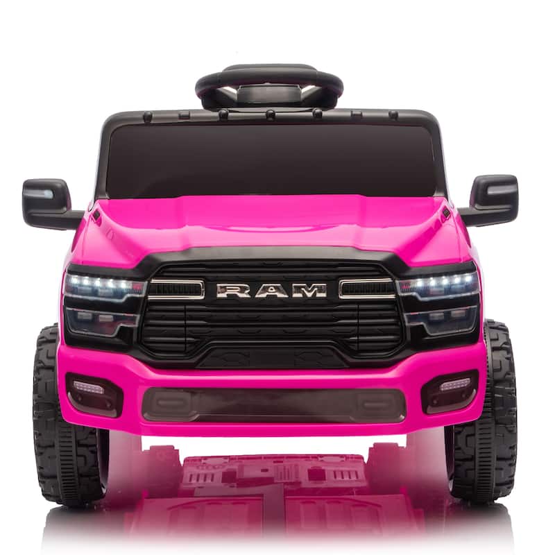 Stylish Kids Ride-On Truck with Remote Control, Pink Ride-On Car with Bluetooth Music & LED Headlights