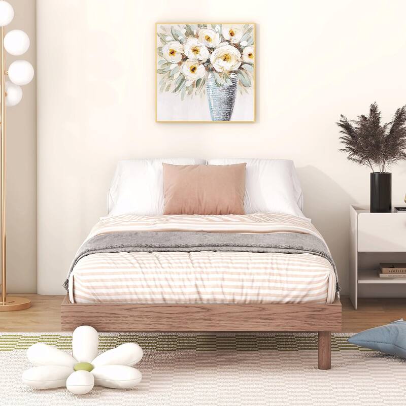 Contemporary Floating Platform Bed Frame