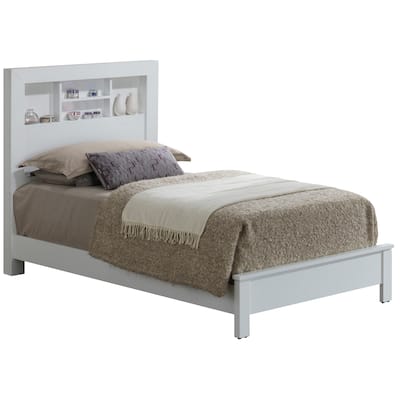 Twin Bed Frame Antique Style White Metal Platform Bed - Homestock