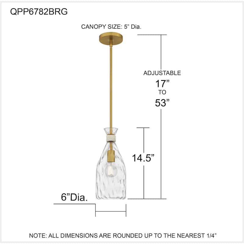 Govada 1-Light Brushed Gold Mini Pendant