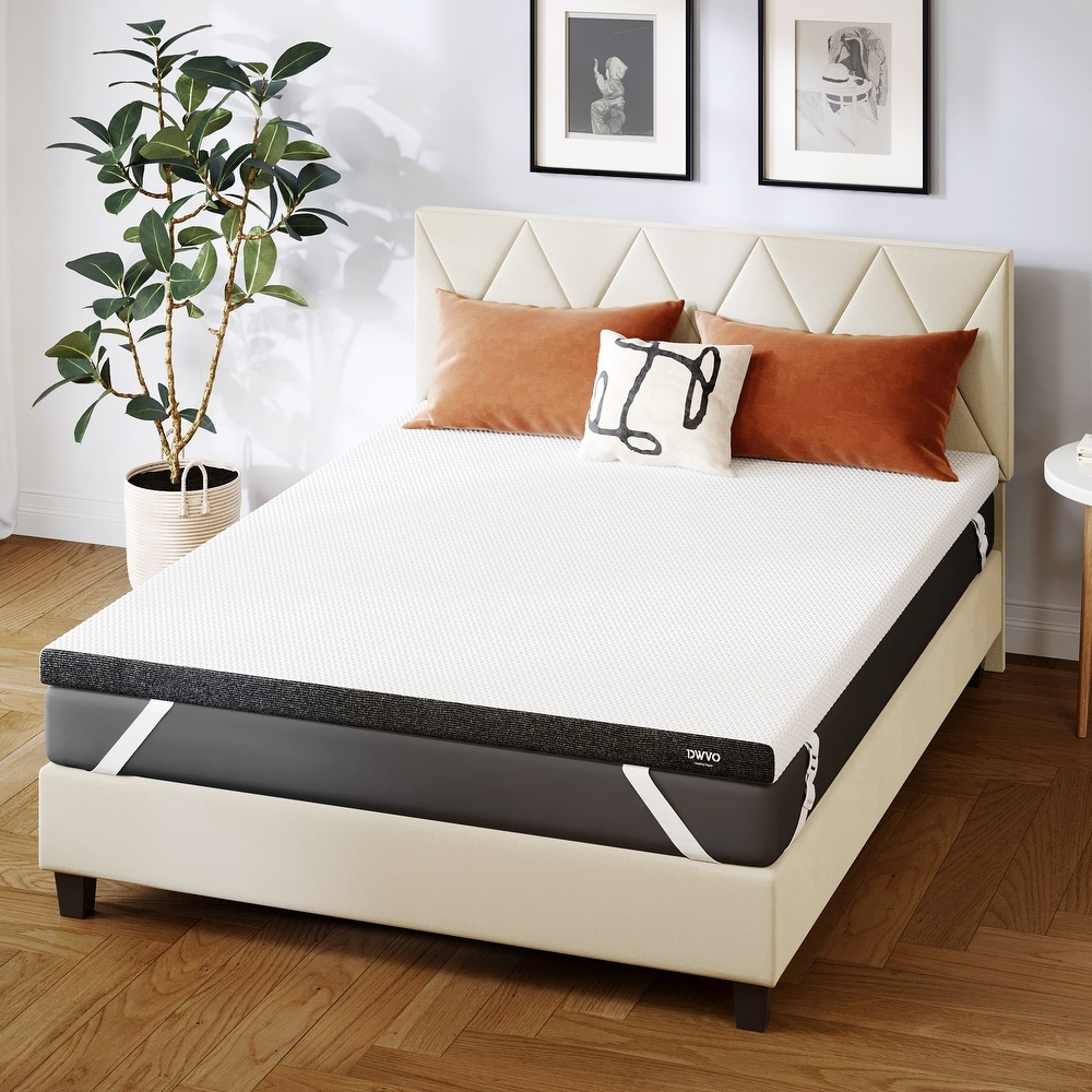 LuxyFluff 3-Inch Gel-Infused Memory Foam Mattress Topper with Ventilated  Removable Washable Bamboo Cooling Cover, Corner Straps - On Sale - Bed Bath  & Beyond - 30956800