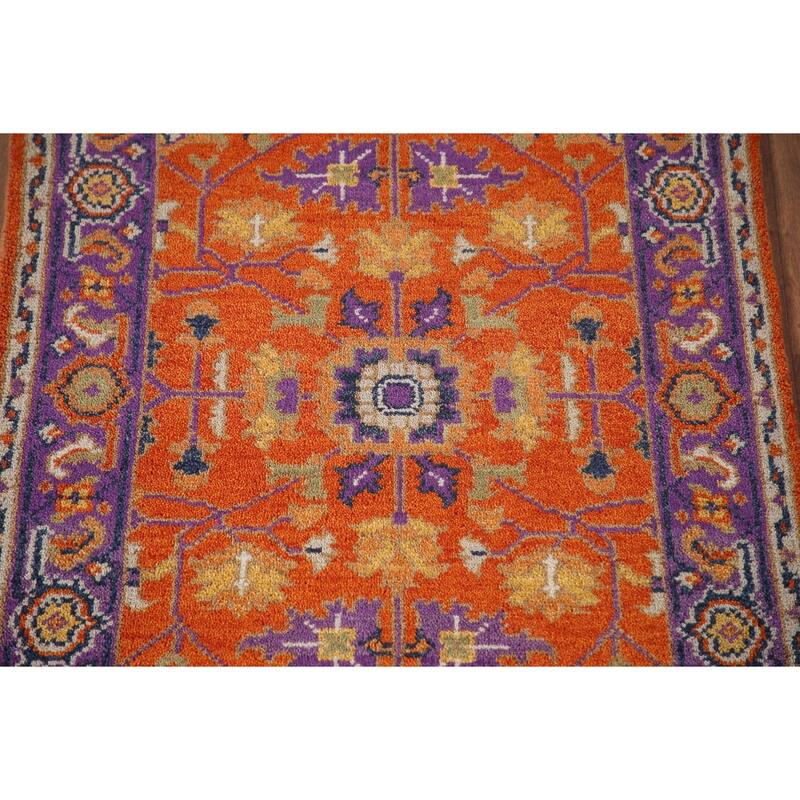 Orange Floral Heriz-Serapi Oriental Accent Rug Wool Carpet - 3'0"x 5'0"