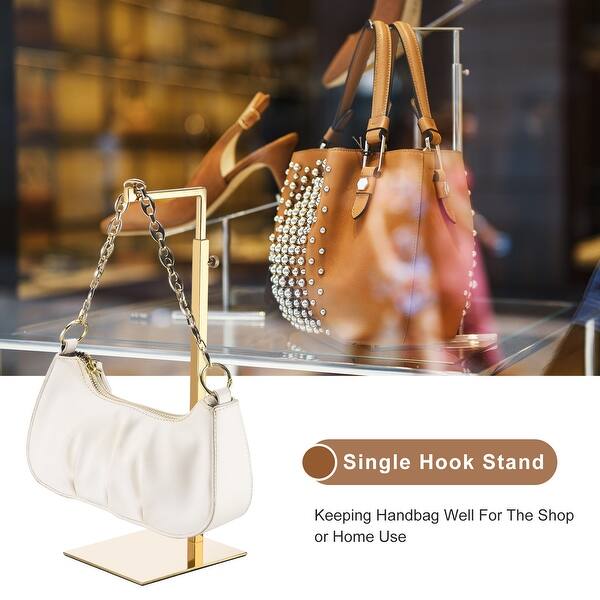 MCKECHSION Jewelry Towers 2 Packs Stainless Steel Bag Stand Tabletop Double Hook Hanging Jewelry Stands For Necklaces Organizer Stand Adjustable