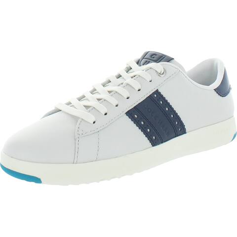 Cole Haan Grandpro Women's Leather Colorblock Low Top Lifestyle Sneakers - Optic White/Vintage Blue
