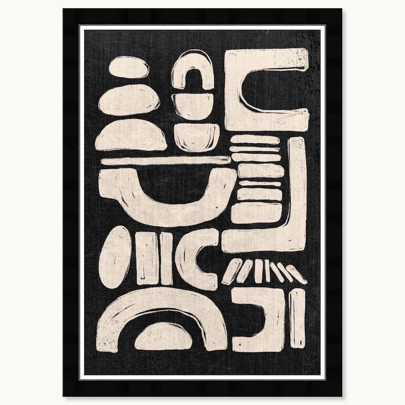 Wynwood Studio Abstract Construct Framed Boho Minimalist Abstract Prints - 15 x 21 - Black