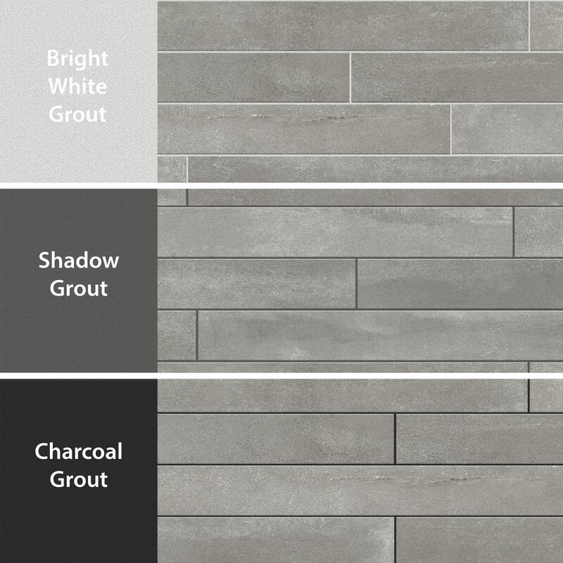 Merola Tile Tucson Dark Grey 1-7/8" x 17-3/4" Porcelain Floor and Wall Tile