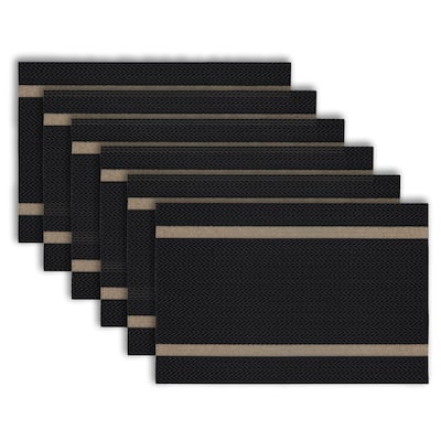 Dainty Home Annandale Vinyl Reversible Rectangular Placemat Set Of 6 - 12" x 18"