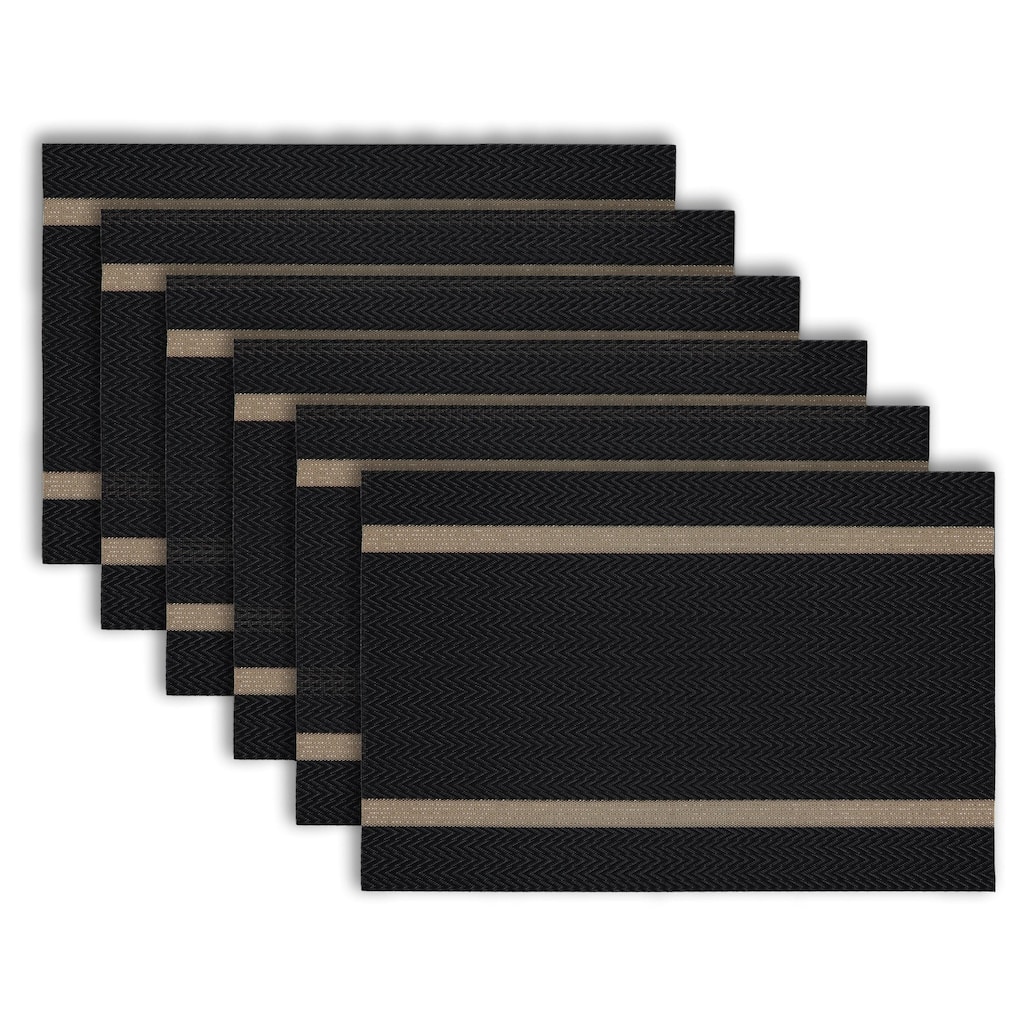 Dainty Home Annandale Vinyl Reversible Rectangular Placemat Set Of 6 - 12" x 18"