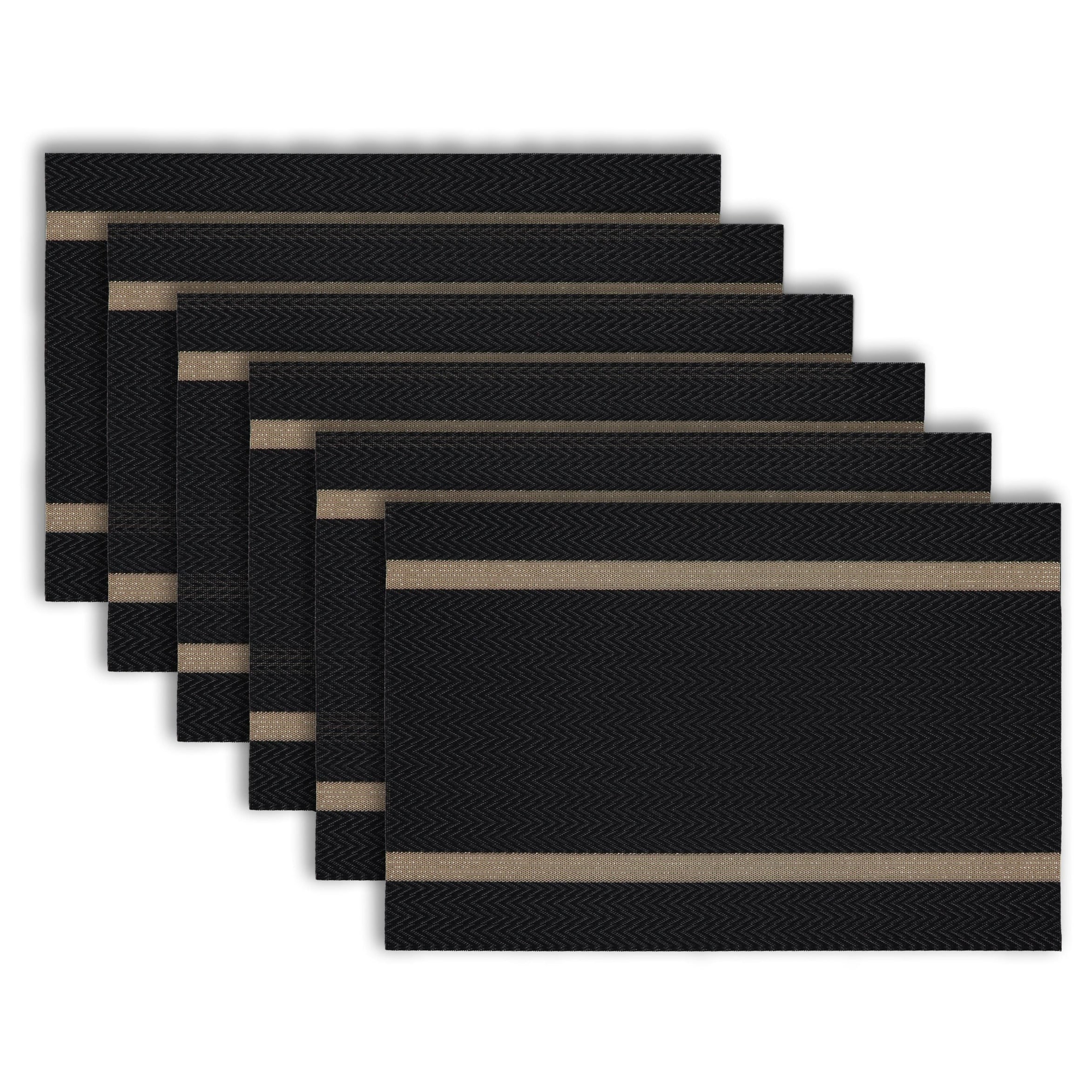 Dainty Home Annandale Vinyl Reversible Rectangular Placemat Set Of 6 - 12" x 18"