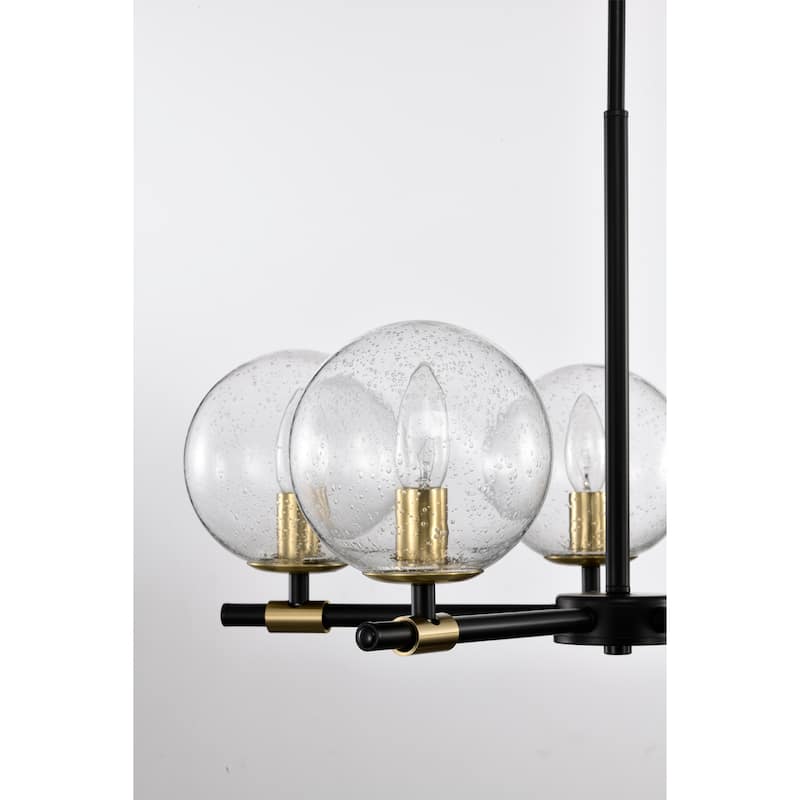 Shauna 22 Inch Modern Orb Glass Chendelier 5 Light - N/A