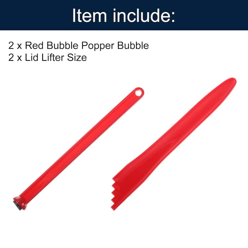 4 Pcs Canning Kits Included Magnetic Lid Lifter, Bubble Popper Bubble, Red