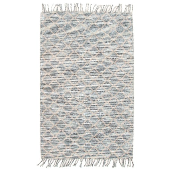 slide 1 of 9, ECARPETGALLERY Braid weave Sienna Light Blue Wool Rug - 5'0 x 8'0 Light Blue - 5'0 x 8'0