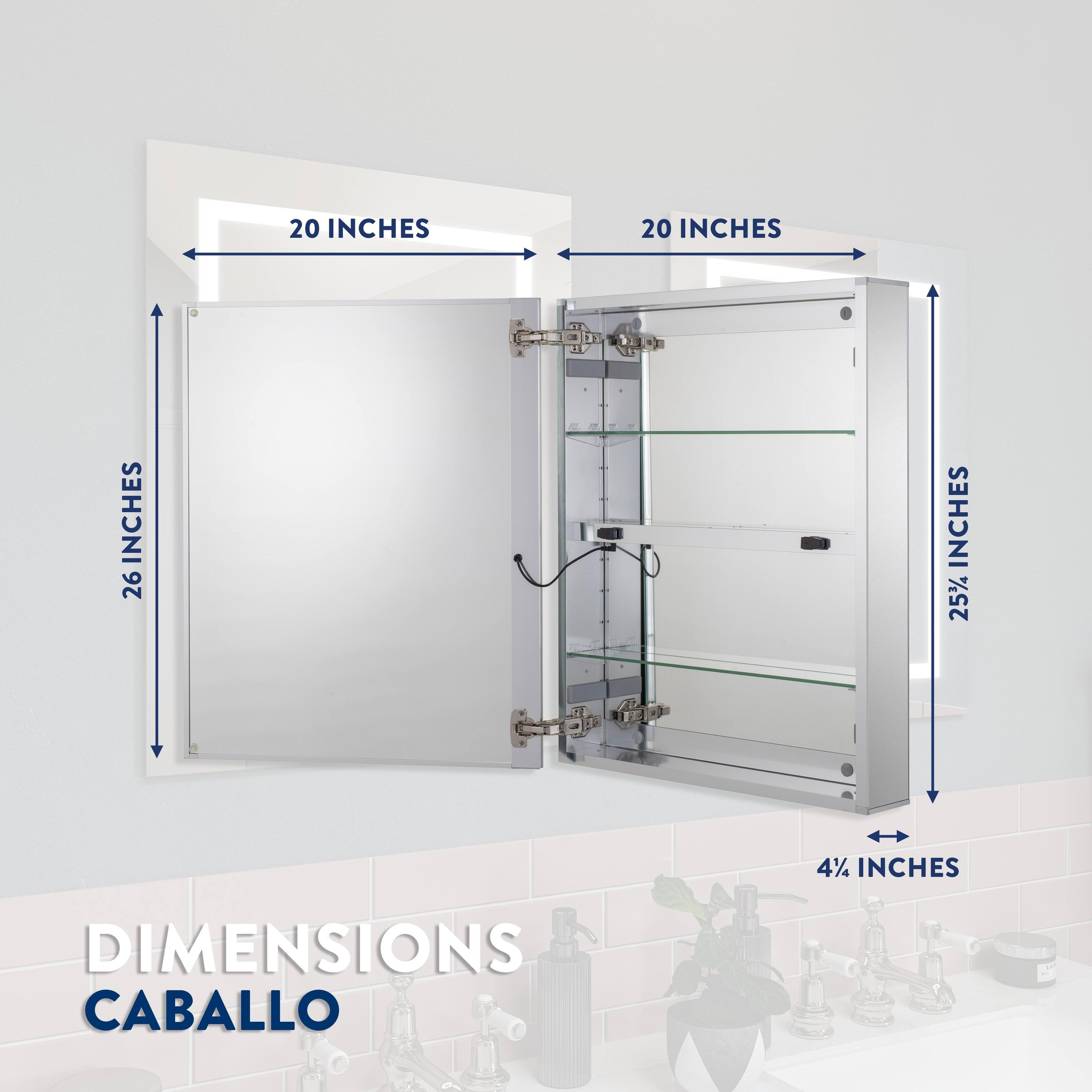 Croydex Caballo Illuminated Dual LED Medicine Recessed or