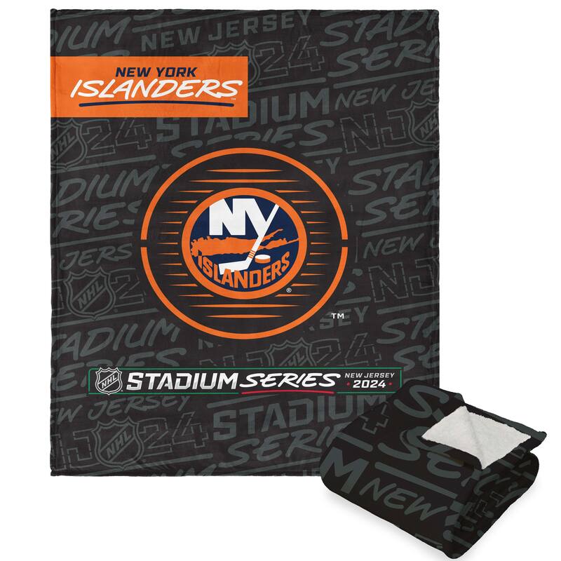 NHL 2024 NHLSS Turnpike New York Islanders Silk Touch Sherpa Throw Blanket