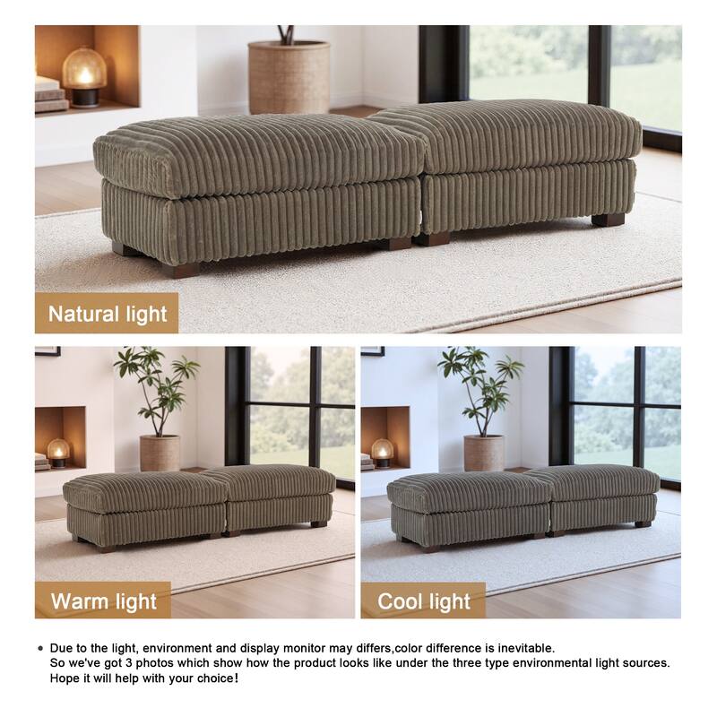 Fauxfur Ottoman Bench