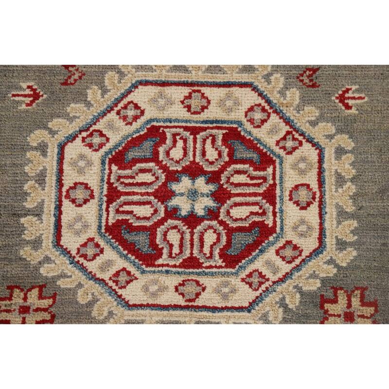 Geometric Kazak Runner Rug Handmade Traditional Wool Carpet - 2'8" x 16'4"