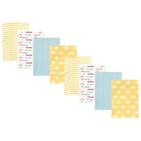 slide 1 of 1, Hudson Baby Cotton Poly Flannel Burp Cloths 8-Pack, My Sunshine, One Size - My Sunshine 8-Pack - One Size One Size - My Sunshine 8-Pack