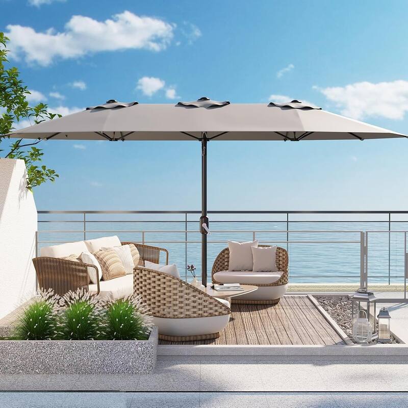13FT Double-Sided Patio Umbrella for Deck, Pool, Garden, Backyard