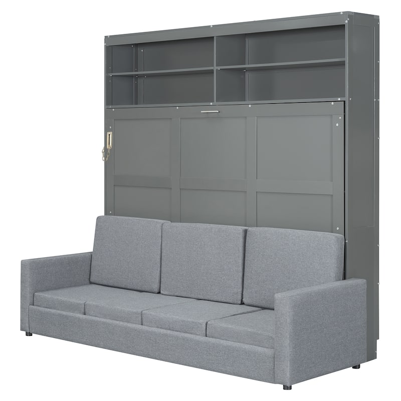 Queen Size Murphy Bed Wall Bed with Sofa