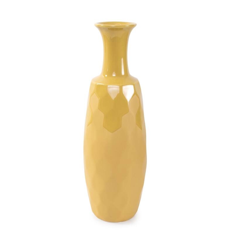 Golden Bee Ceramic Vase - 15.3/8H x 5W x 5D