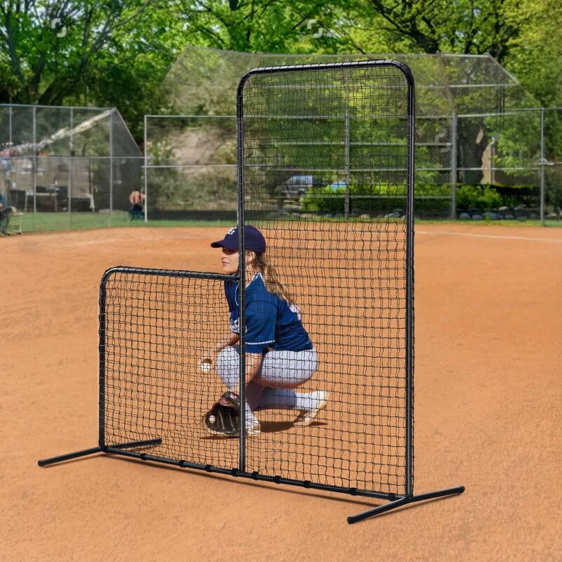 7x7 Feet L Screen Portable Baseball and Softball Safety Screen with Carry Bag