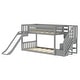 preview thumbnail 7 of 19, Max and Lily Classic Low Bunk with Stairs, Easy Slide and Curtain