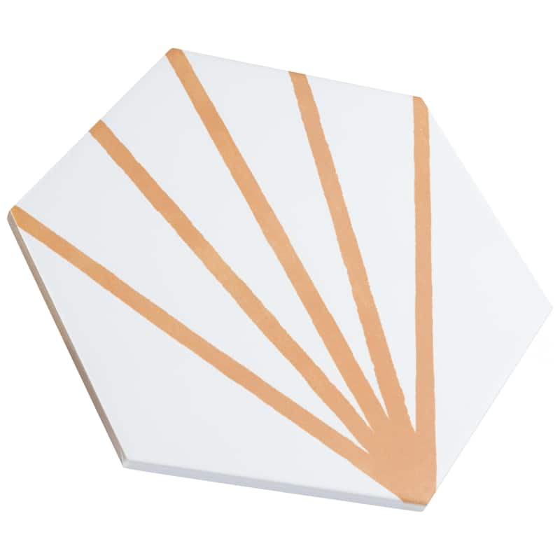 Merola Tile Horizon Dawn Hex Mostaza 7-3/4" x 9" Porcelain Floor and Wall Tile