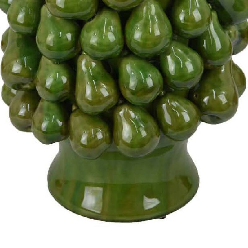 Salina Accent Vase with Pear Shaped Drop Accents, Glossy Green Ceramic
