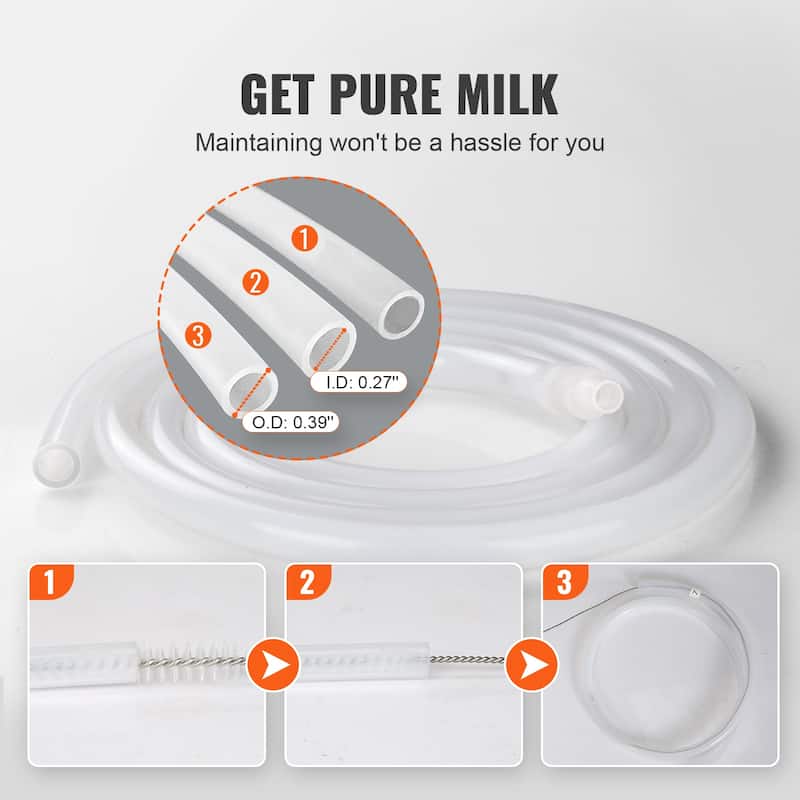 UIMOSO Goat Milking Machine, 3 L 304 Stainless Steel Bucket, Electric Automatic Pulsation Vacuum Milker, Portable Milker - 3 L