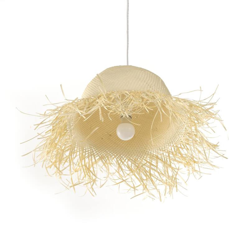 Haven Home Herrington Pendant Short Fringe-Natural Palm