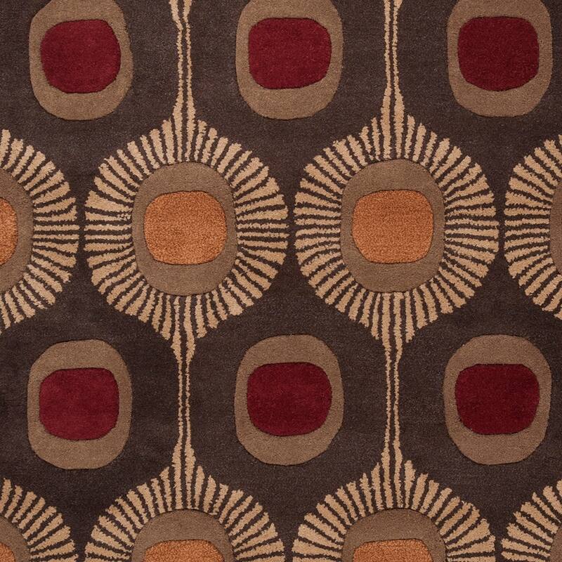 Hand-tufted Bastogne Espresso Moroccan Tile Wool Area Rug - 10' x 14' - 10' x 14'