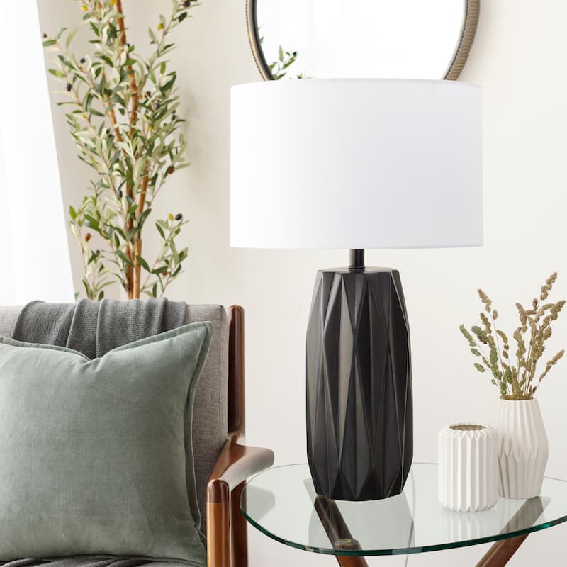 Grimm Modern Ceramic Table Lamp - 27"H x 16"W x 16"D - 27"H x 16"W x 16"D - Black