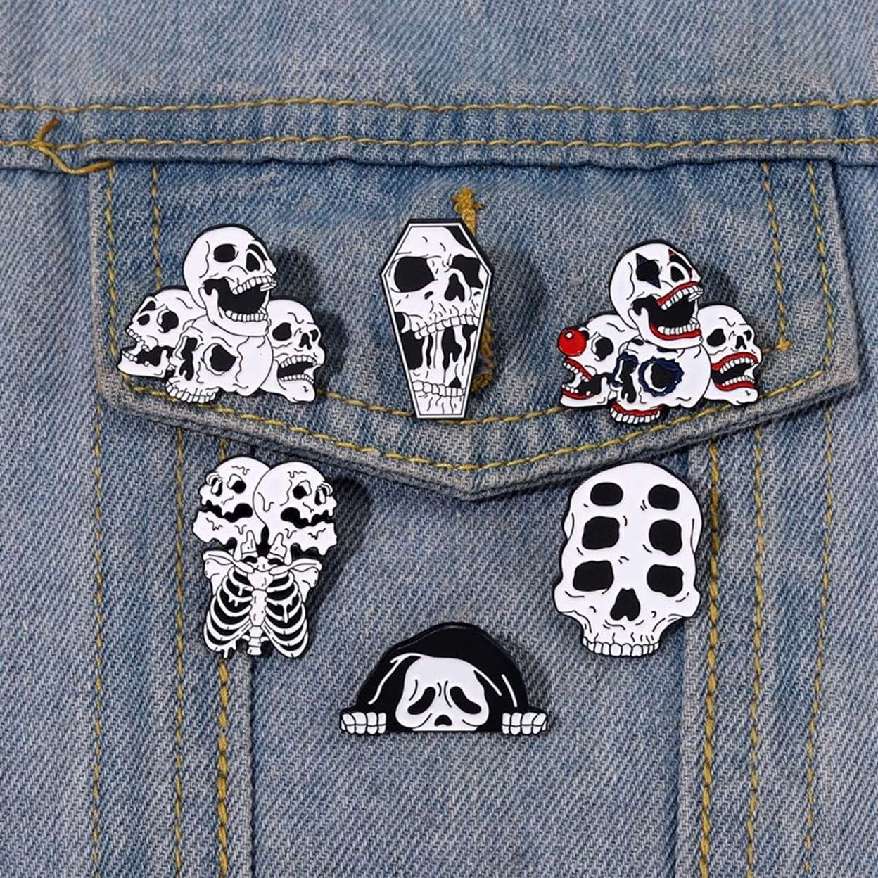 Skull Brooch Hip Hop Punk Scary Funny Personality Gift Cool Women