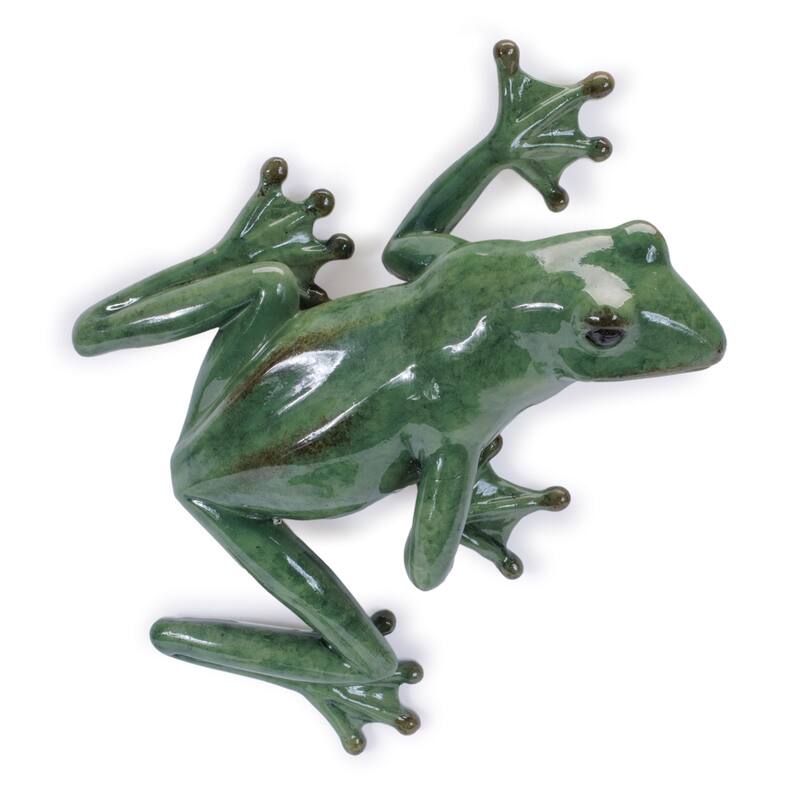 Frog Garden Wall Decorations - 7.75" - Green - Set of 2
