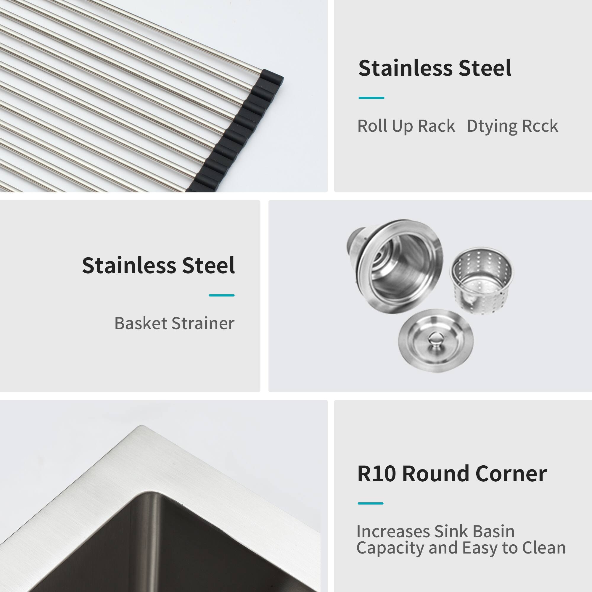 33 Inch 16 Gauge Undermount Stainless Steel Single Bowl Kitchen Sink