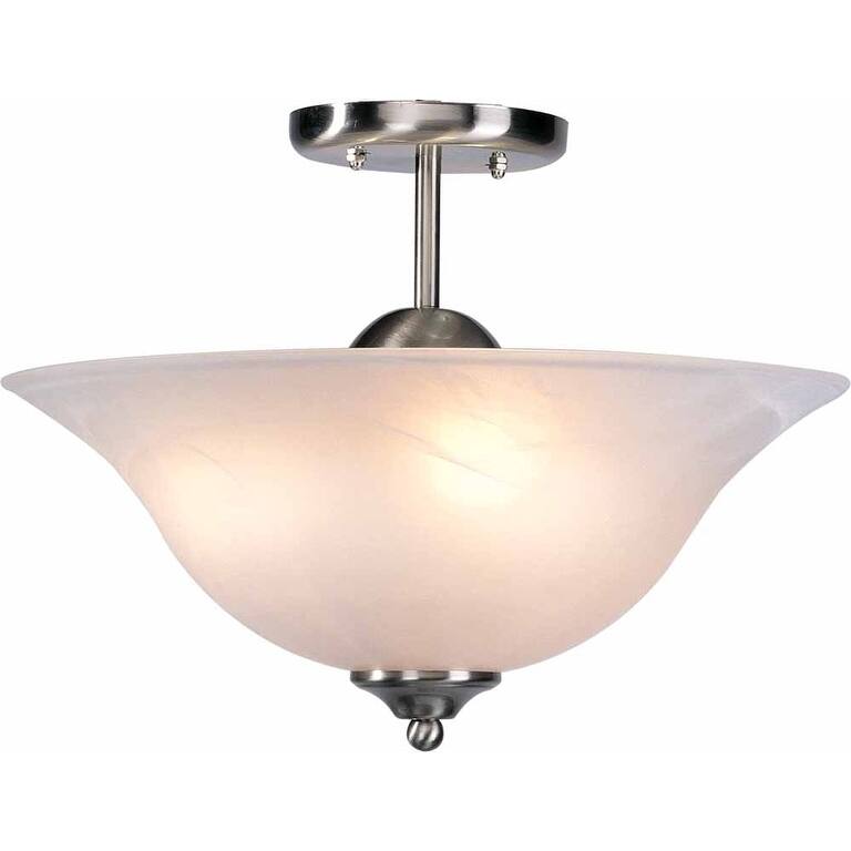 Volume Lighting Minster 3 Light Semi-Flush Ceiling Fixture - Brushed Nickel