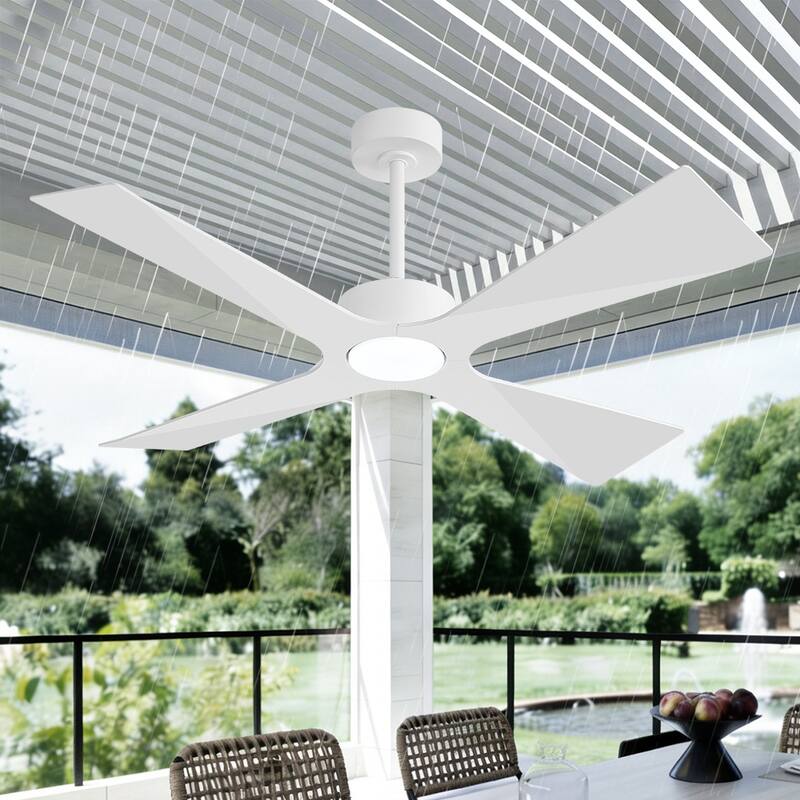 MLiAN 54 In. 4 -ABS Blades Wet Rated Outdoor Ceiling Fan with Remote - White